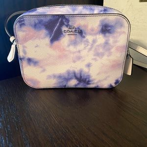 NWOT Coach Mini Camera Bag -Purple/Blue/White Tie-dye